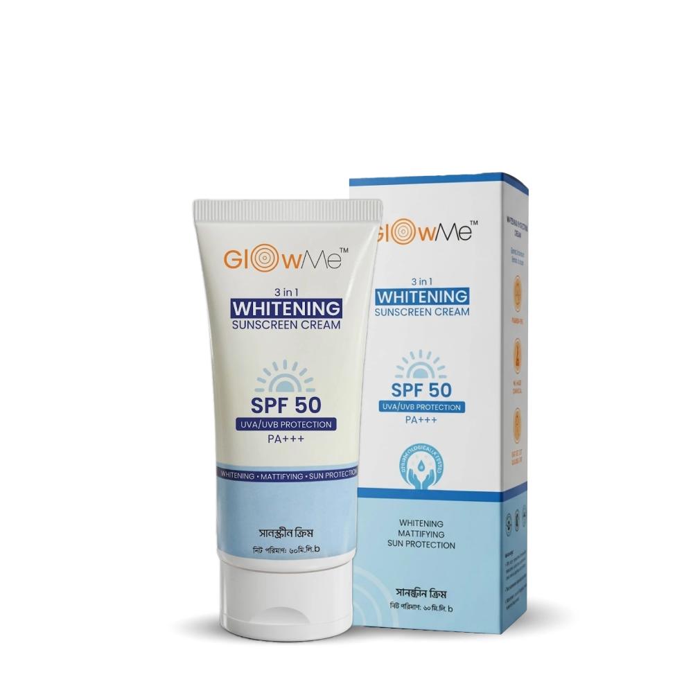 GlowMe Whitening Sunscreen 3 in 1 Cream SPF 50 PA+++